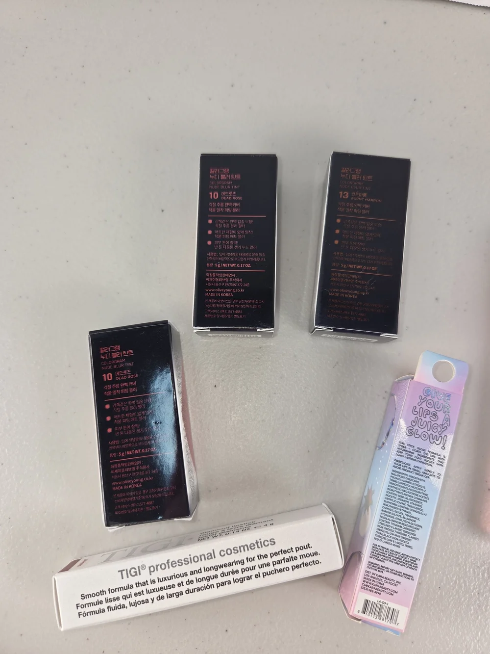 7 Piece Lip Bundle 3 Red Bombs Pixi Lip Balm Patrick Lip Gloss TIGI Lipstick